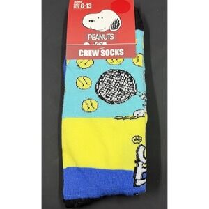Peanuts Snoopy Playing Tennis Crew Socks Unisex US Size 6-13